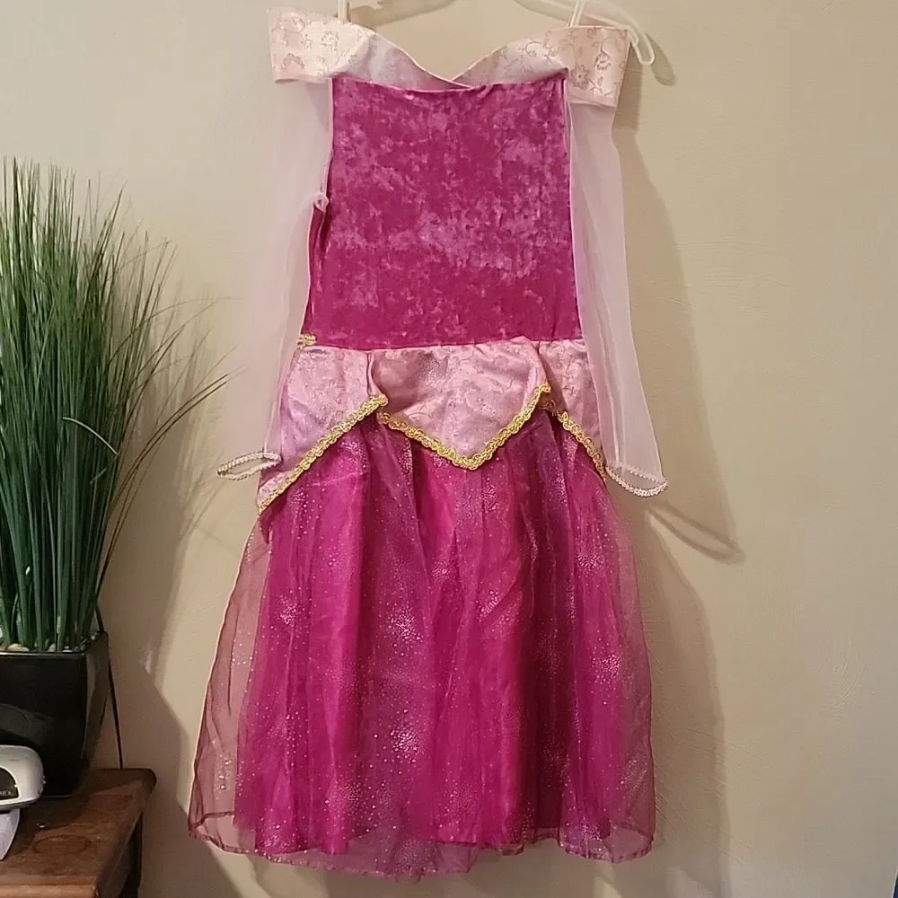 WALT DISNEY WORLD DISNEYLAND RESORT SLEEPING BEAUTY AURORA GOWN COSTUME, SIZE LG